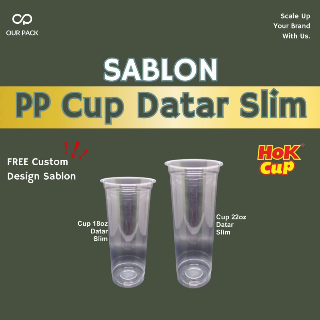 SABLON GELAS CUP SLIM HOK 18 oz - 22 oz TERMURAH