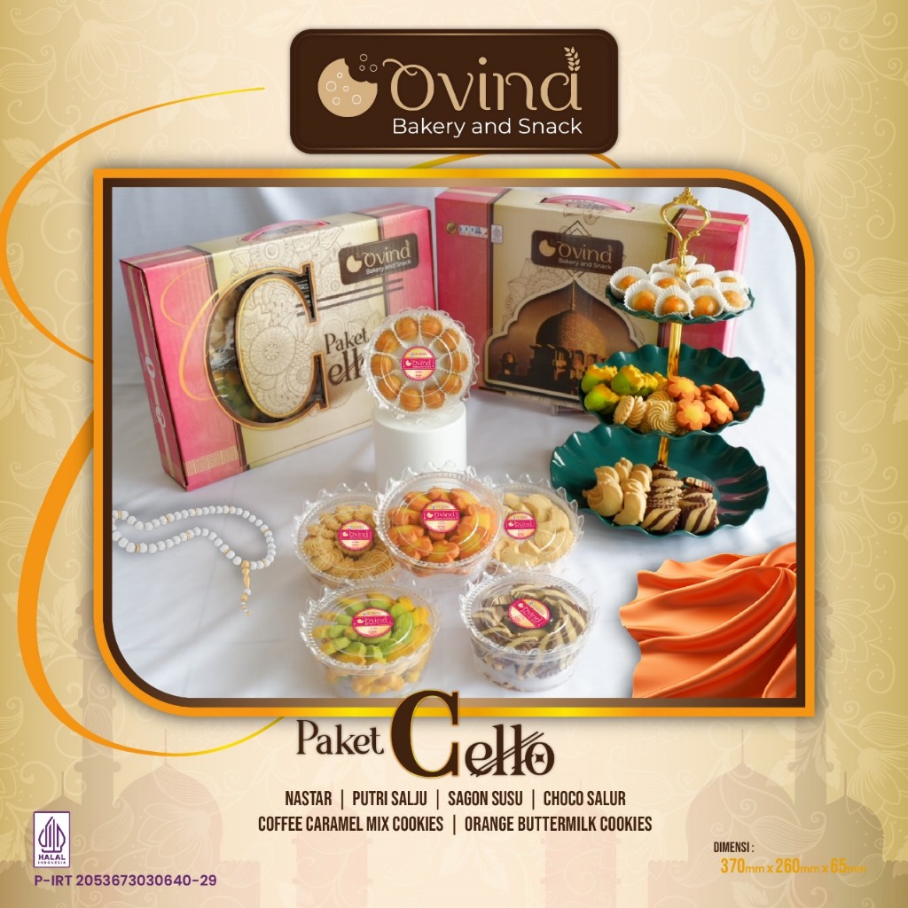 

Ovina Paket Cello Circle isi 6 toples kue kering Lebaran Idul Fitri