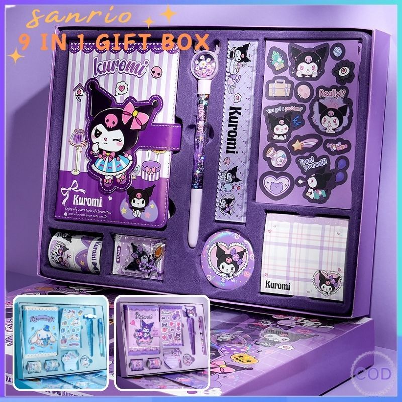 

[COD] SANRIO LUXURY NOTEBOOK FULLSET 9 IN 1 GIFT BOX / DIARY GIFT BOX KUROMI & CINNAMOROLL / NOTEBOOK KUROMI SET