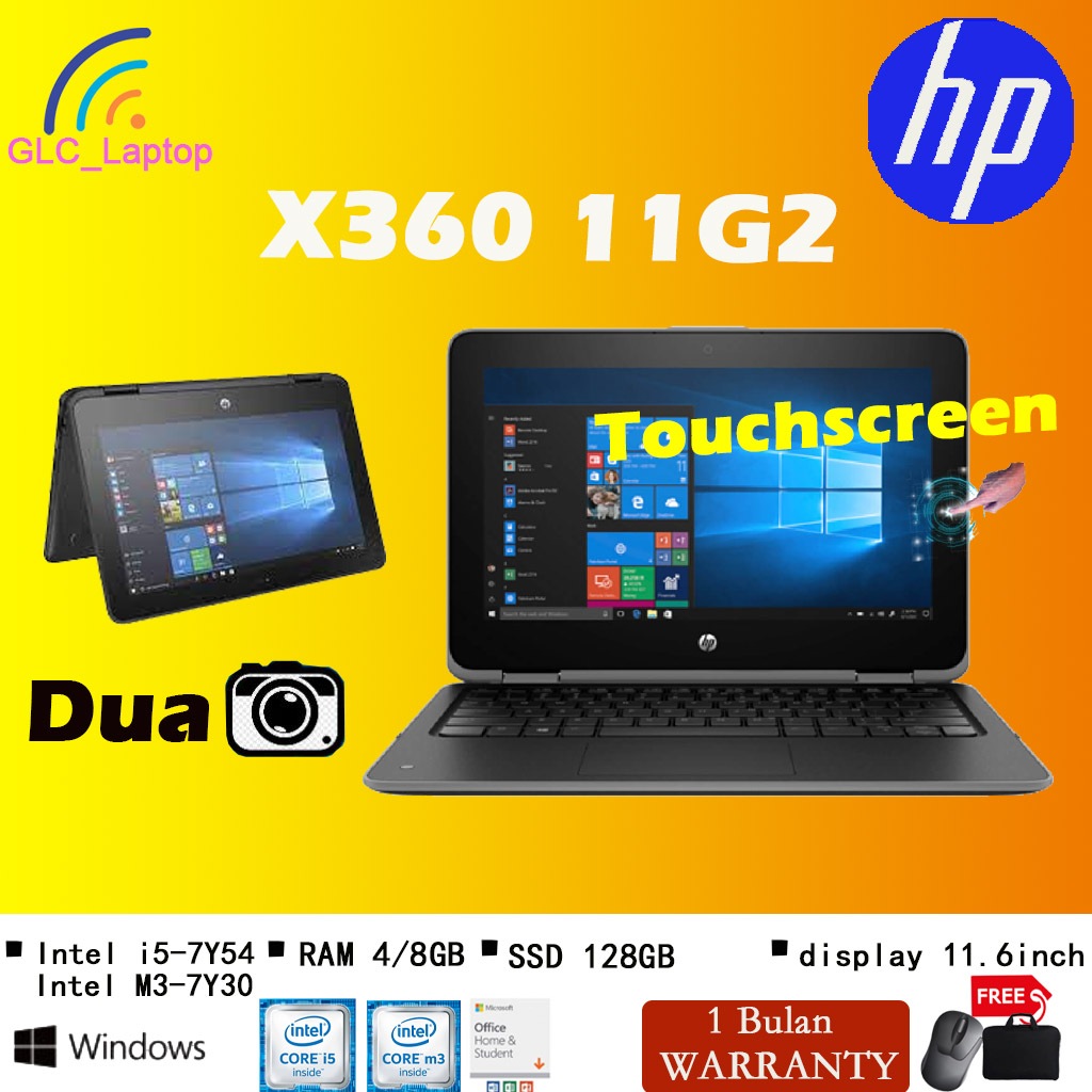 Laptop HP Probook X360 11G2 EE Touchscreen 2in1 Intel Core i5-7Y54 M3-7Y30 Reversibel Windows 10 sec