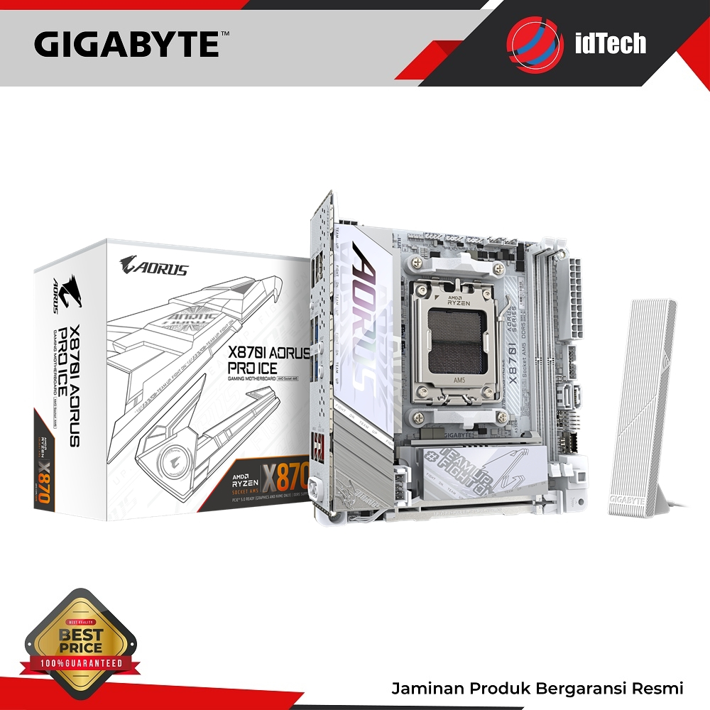 Gigabyte Motherboard AMD X870I Aorus Pro Ice Socket AM5 Mini-ITX 2 x DDR5