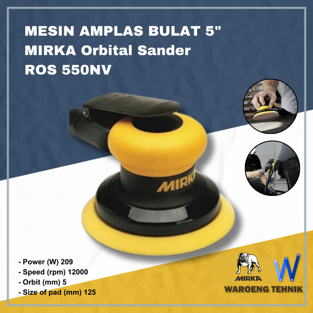 Mesin Amplas Bulat 5" MIRKA Orbital Sander 5in ROS 550NV