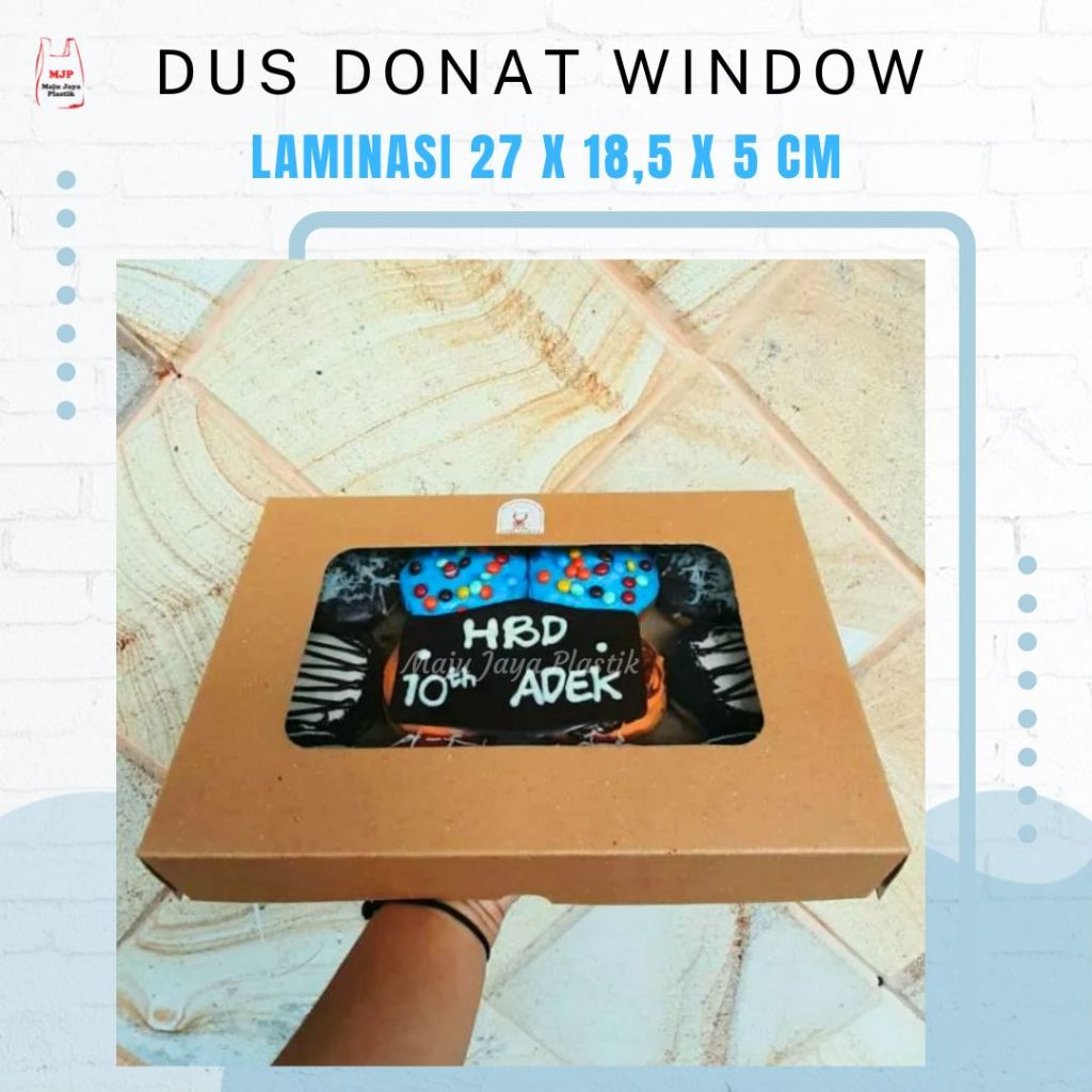 Dus Donat Isi 6 Window Mika 27x18x5 cm | Box Kue Kraft Laminasi Food Grade