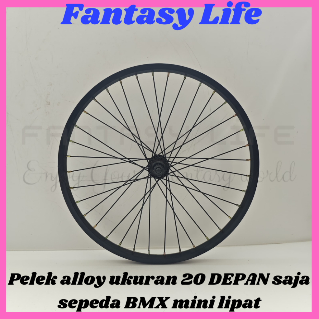 Fantasy Pelek velg ukuran 20 murni sudah di stel DEPAN saja alloy 36 hole sepeda BMX, Lipat, Minion