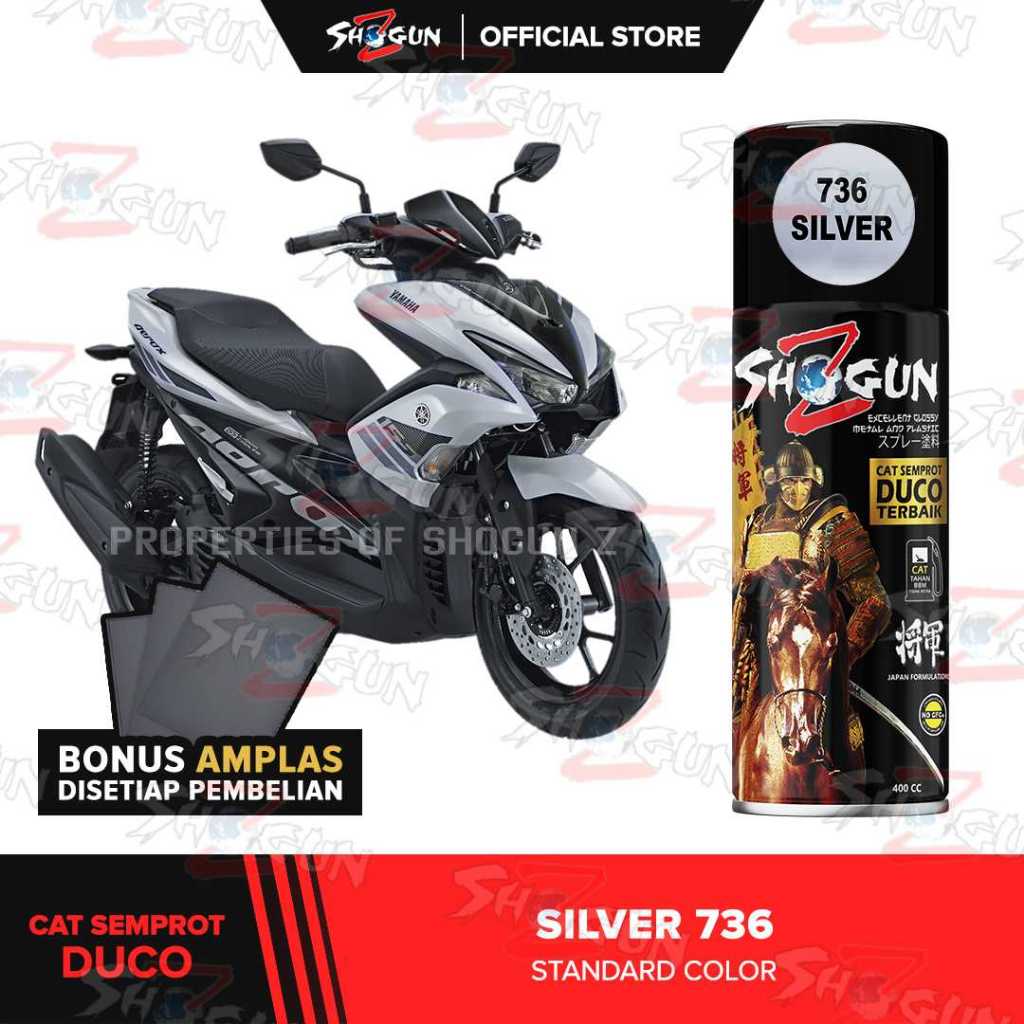 Cat Semprot Motor Pilok Pilox Shogun Z Paint Silver 736 - Warna Perak Silper Solid Standar