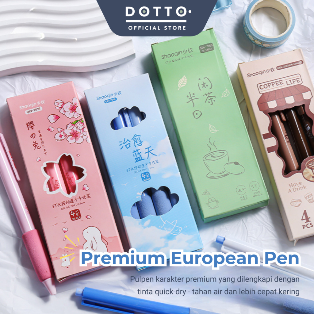 

Dotto Premium European Soft Hand Gel Pen Pulpen Karakter 3D Mekanik 0.5 MM Hitam 1 SET 4 PCS SH