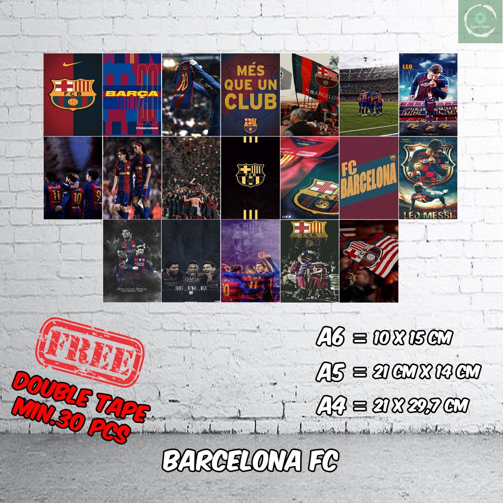 Poster Dinding Ruangan Aesthetic Motif Barcelona Fc Tebal 220Gsm Dekorasi Kamar Kekinian