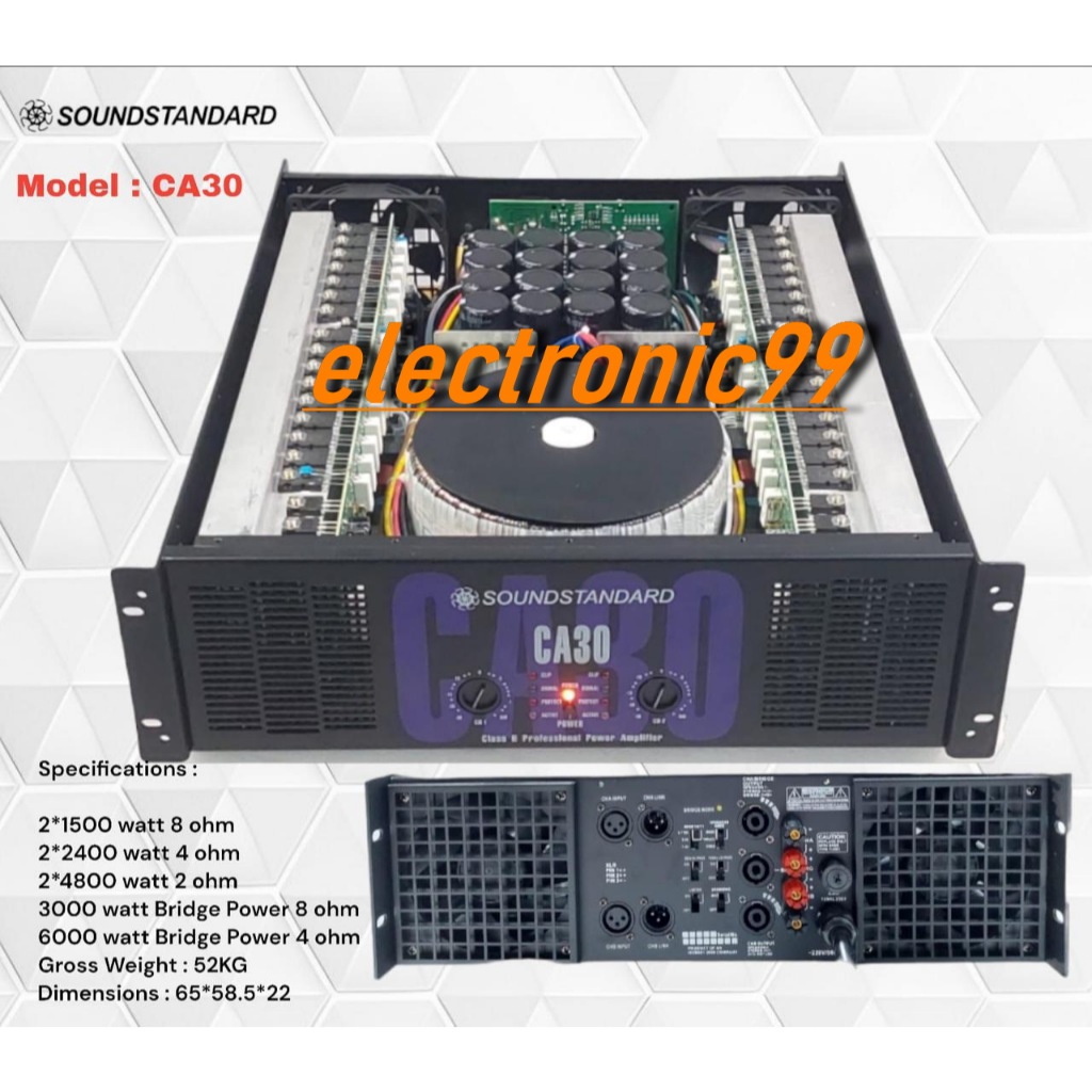 POWER AMPLIFIER SOUNDSTANDARD CA30 AMPLI POWER SOUNDSTANDARD CA 30 BODY PANJANG