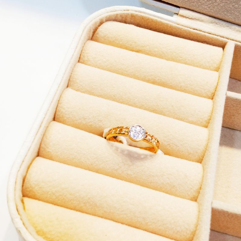CINCIN BULAT MATA CANTIK EMAS MUDA 375/8K