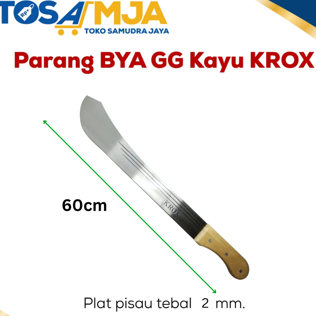 Pisau Serbaguna Kebun Golok Crocodile 24inch 60cm Gagang KAYU / Parang BUAYA / Ambang Semak merk KRO