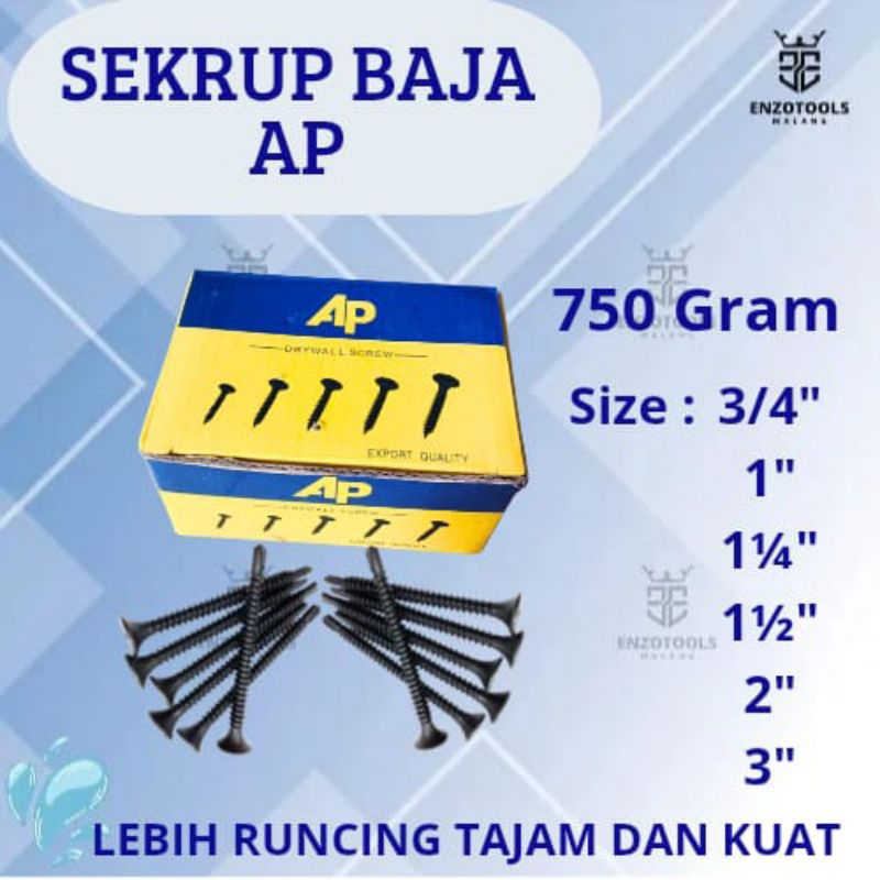 Skrup Gipsum/ Sekrup baja AP
