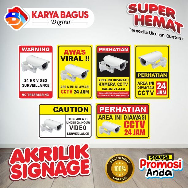 

Sign Board Akrilik CCTV 24 Jam / Sign Acrylic CCTV 24 Jam Murah