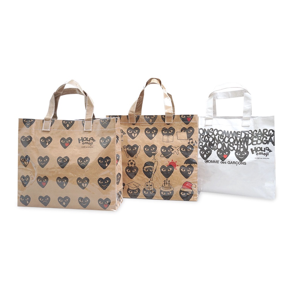 Terbaru CDG Holiday Emoji PVC Craft Paper Tote Bag
