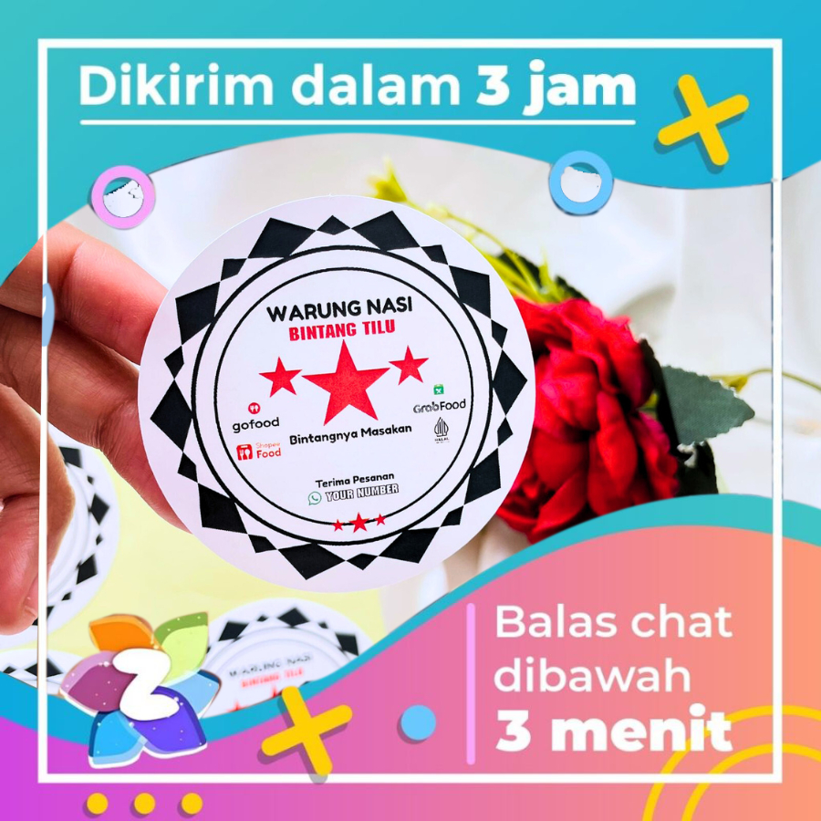 

Zennida Cetak Stiker Restoran Label Box Dus Kardus Sticker Edisi Warung Nasi Murah Free Desain 2-4