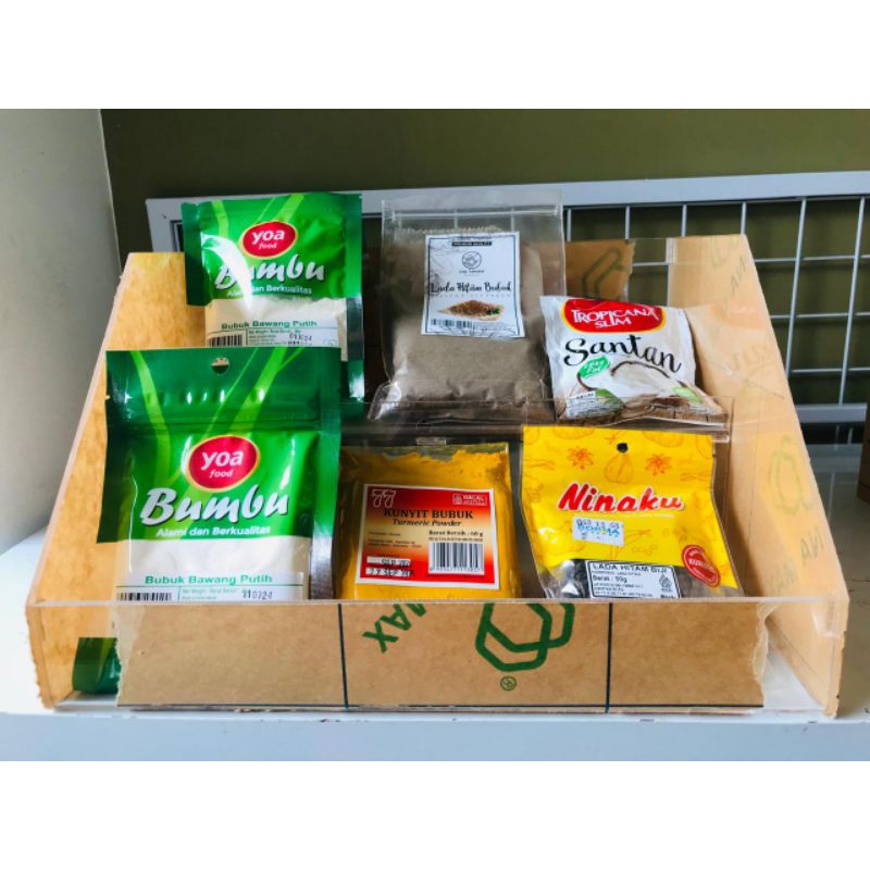 Rak bumbu susun acrilic - Rak pajangan bumbu minimarket - Rak akrilik - rak susun akrilik - rak acri