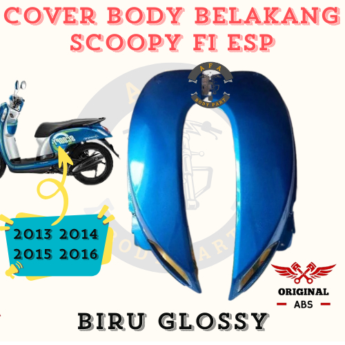 WIN - Cover Body Belakang SET Kanan Kiri Scoopy k16 FI ESP 2013 2014 2015 2016 Biru Kilap