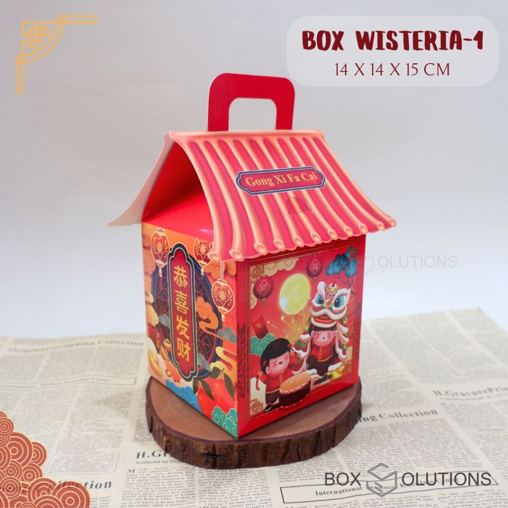 

box wisteria-1 imlek / box hampers chinese new year / box CNY - 14 x 14 x 15 cm
