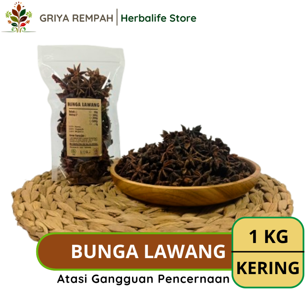 

BUNGA LAWANG KERING 1 KG Kempang Pekak Ramuan Rempah Herbal Aromatik Jamu Tradisional untuk Masakan dan Kesehatan Simplisia Illicium verum