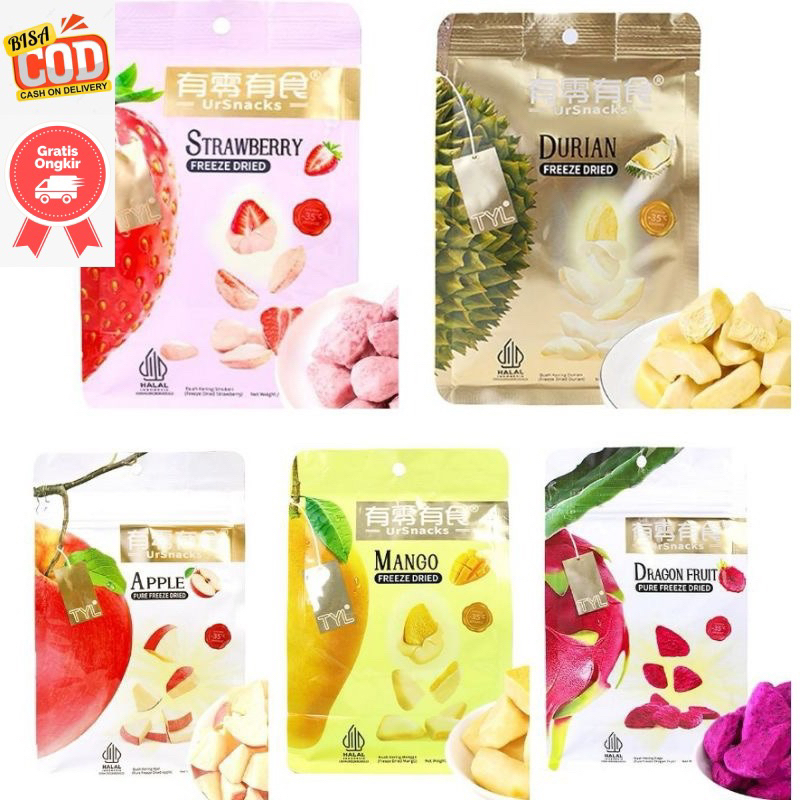 

(Halal) Tyl Ursnack Freeze Dried Fruit / Snack Durian Vacum / Strawberry Beku