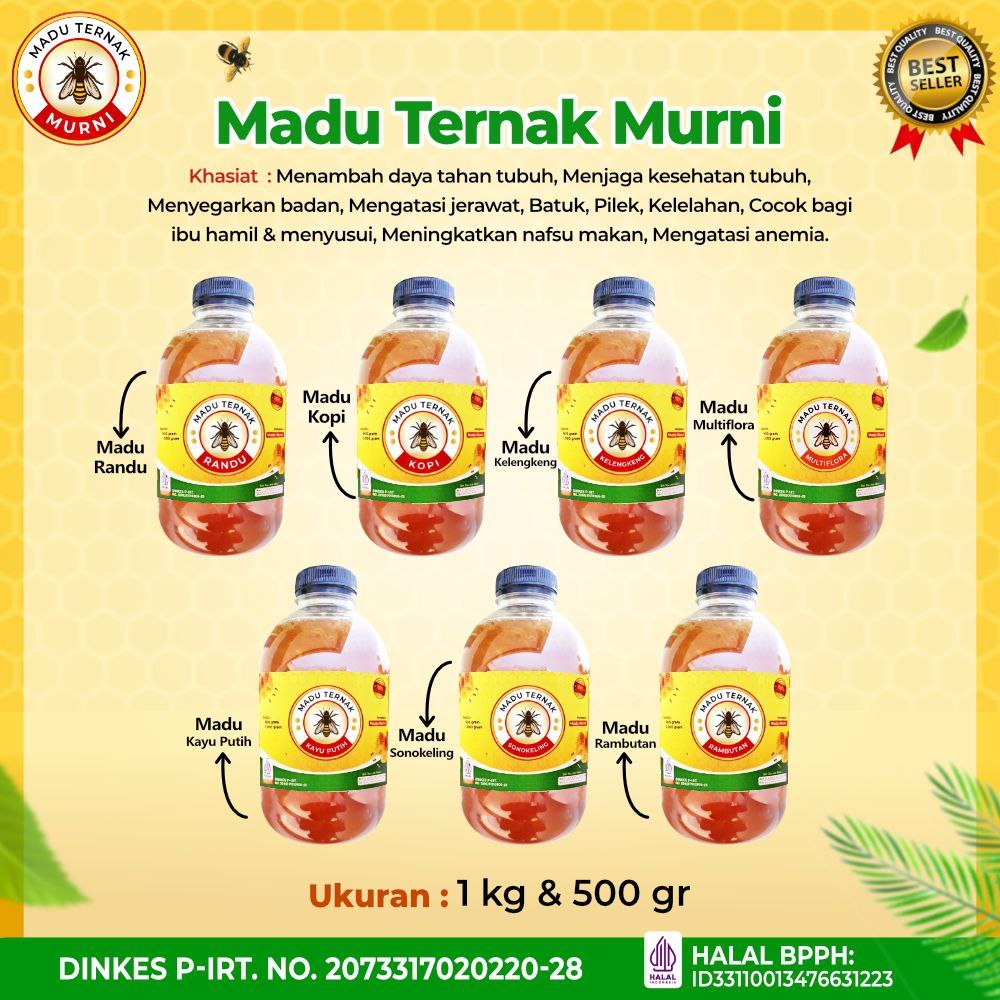 

MADU TERNAK MURNI # KAYU PUTIH # 1000 GRAM