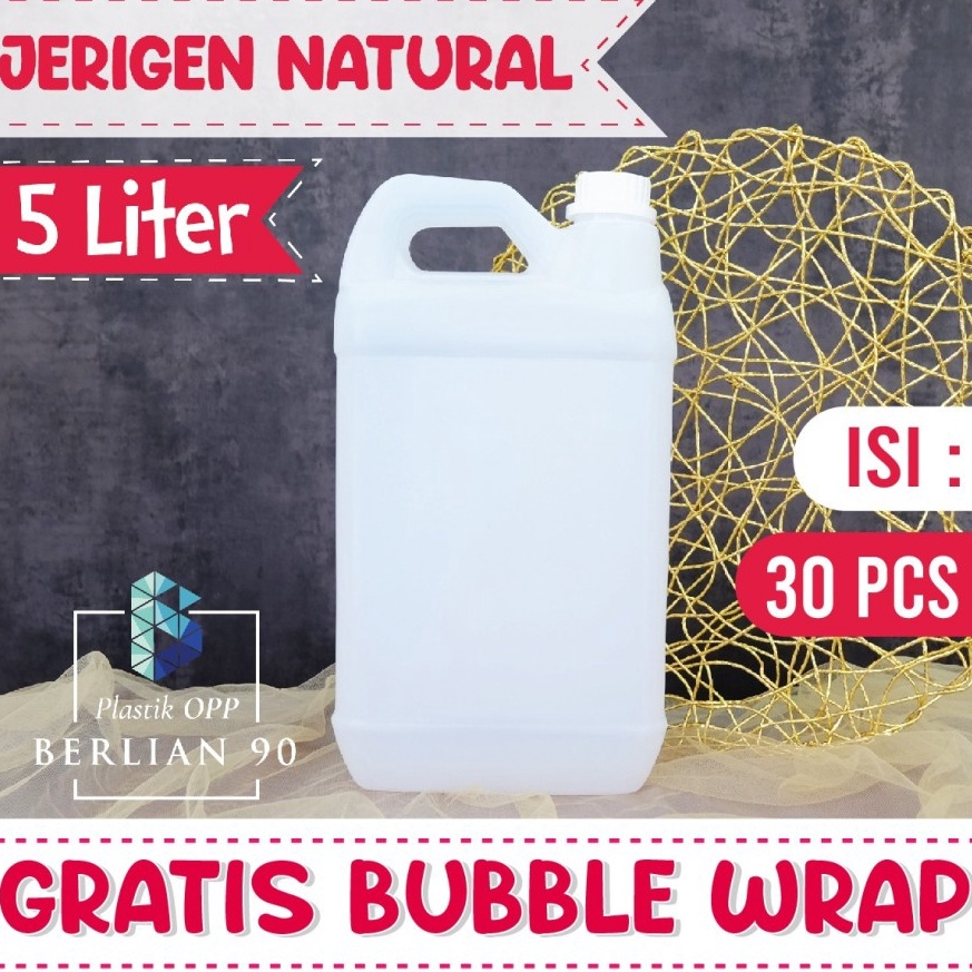 Laku keraz Jerigen BARU 5 Liter tutup segel HDPE natural murahh  jerigen Minyak Air Sabun Kemasan 5 