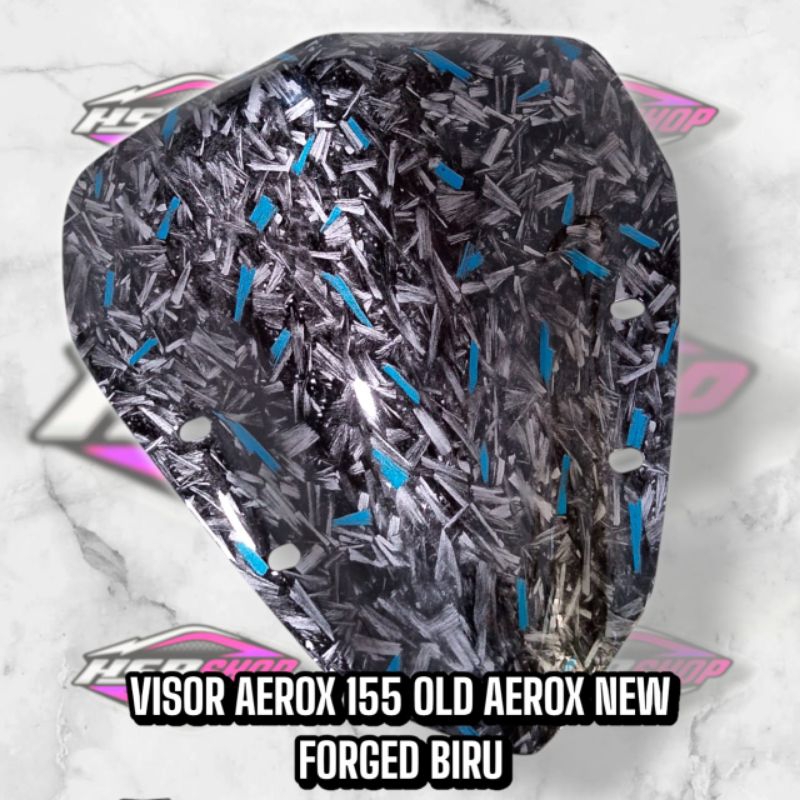 Cover visor batok depan aerox new aerox old carbon celup wtp motif forged biru