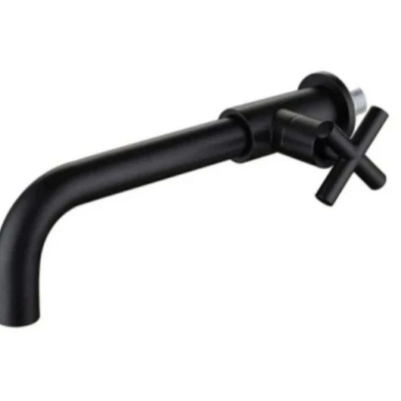 kran wastafel tembok dinding hitam panjang keran tembok stainless