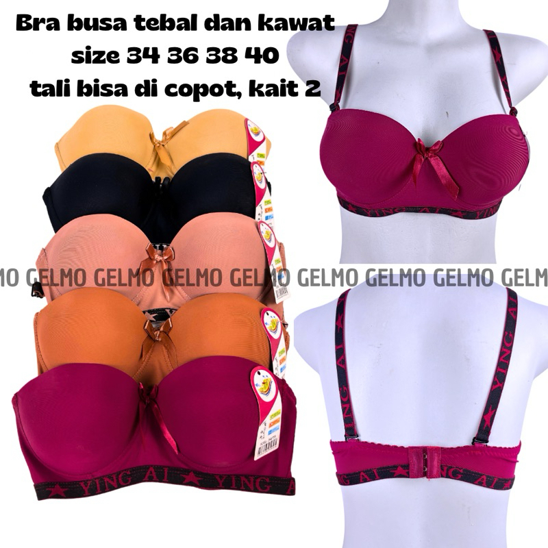 1pcs bra BH sport wanita dewasa remaja ukuran 34 36 38 40 jumbo size kawat busa tebal kait 2 soft