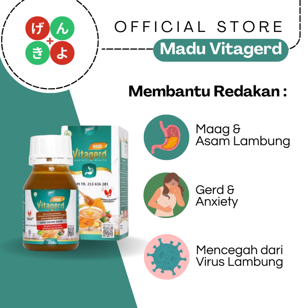 

Madu Vitagerd 100% Original BPOM – Madu Asam Lambung Herbal Terbaik Atasi Asam & Nyeri - 350gr