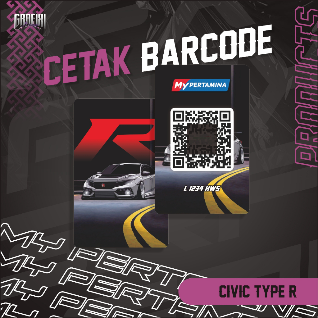 

CETAK BARCODE MY PERTAMINA KARTU PVC TEMA CIVIC TYPE R CUSTOM 2 SISI
