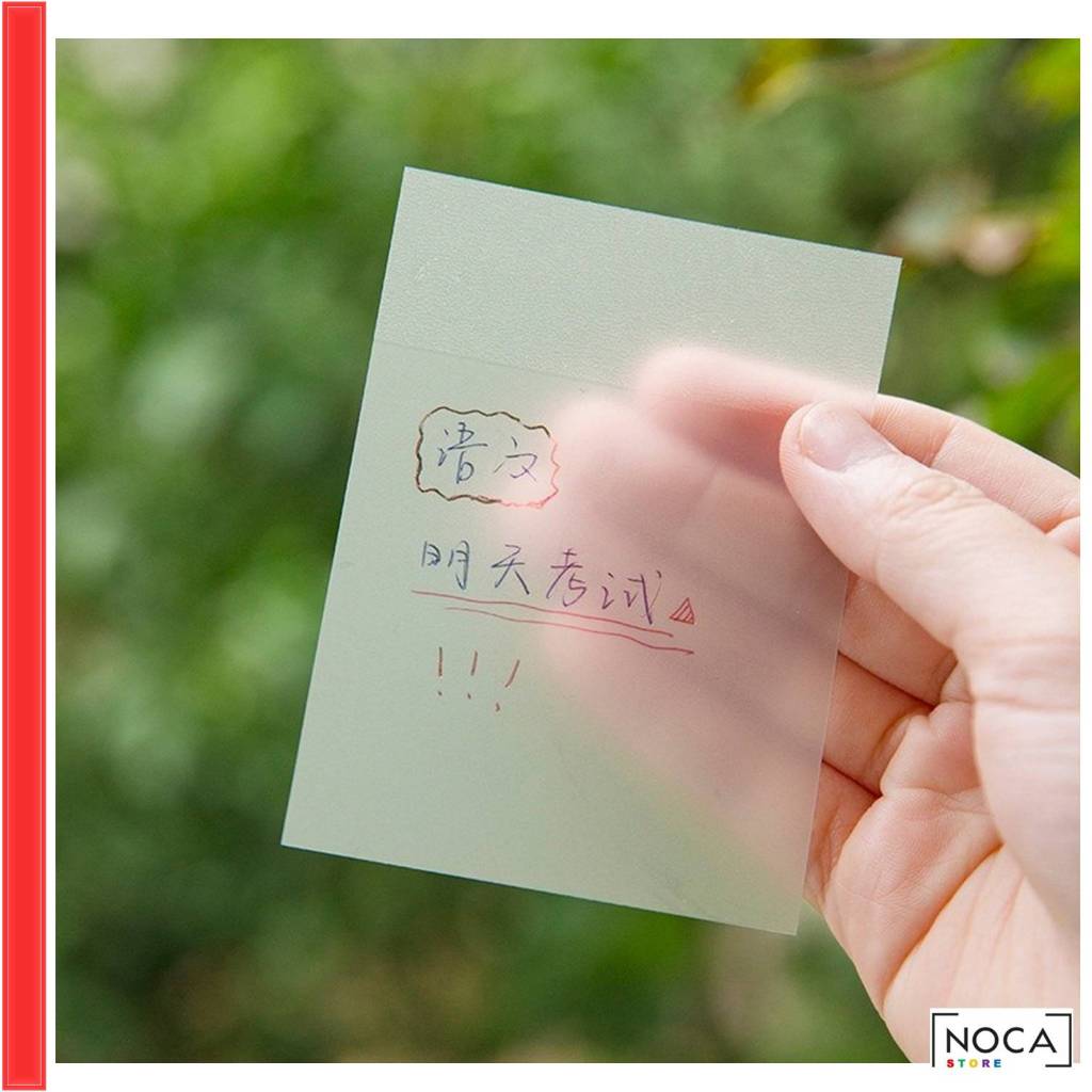 

NCS - Kertas Notes BENING 50 Lembar Kotak Label Stickers PET Tahan air halus Memo Tempel Untuk Sekolah Set - Transparan Anti Air - 75MM 50L