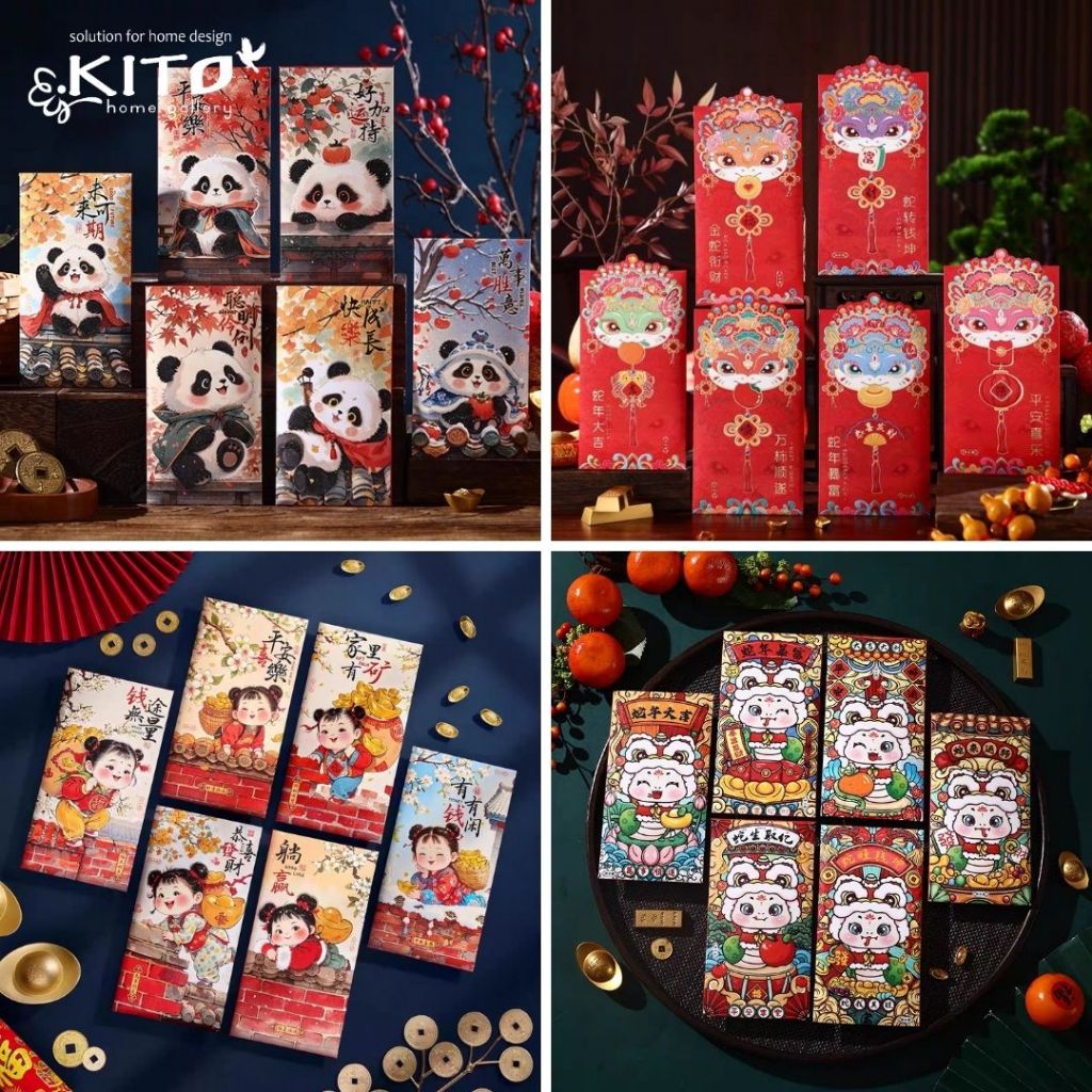 

KITO Angpao 6pcs/set (MIX) Premium 2025 / CNY Premium Red Pocket (0546 - 0547 - 0548 - 0549)