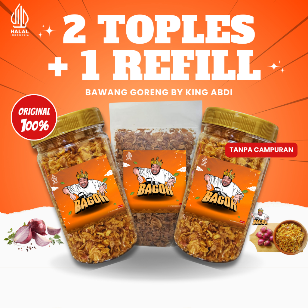 

Bawang Goreng King Abdi - Rajanya Bawang Goreng - 2 Toples + 1 Refill