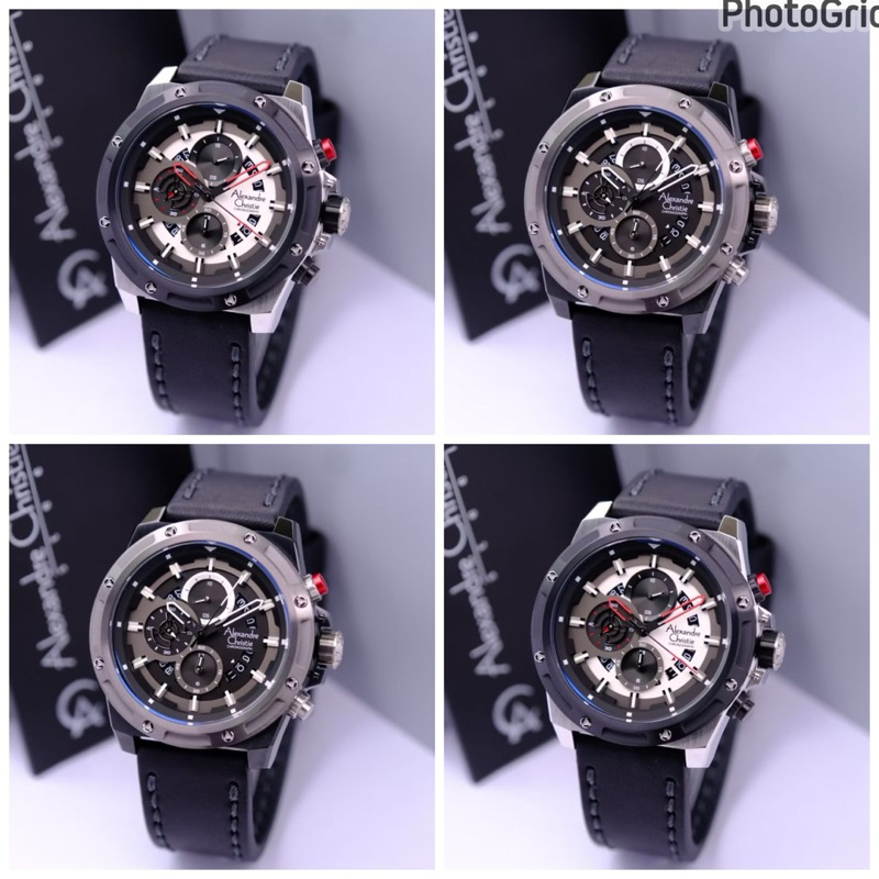Jam Tangan Pria Alexandre Christie AC 6506 MC Leather Original