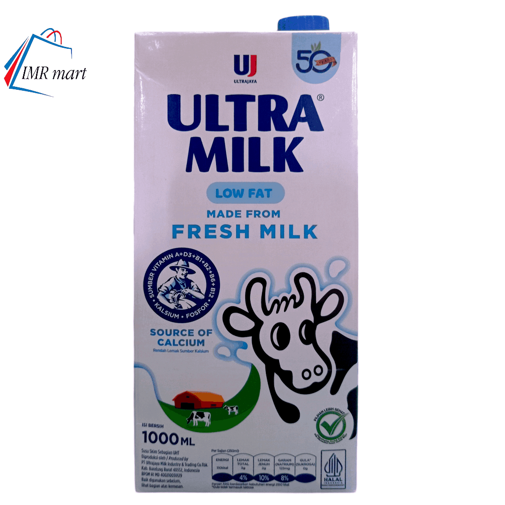 

UHT Ultra Milk 1000 / 1 Liter LowFat Putih Susu Cair