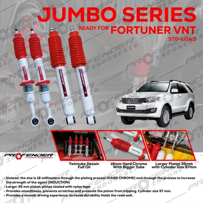 Shock Breaker PROFENDER Jumbo Oil Series Lowered - TOYOTA FORTUNER VRZ