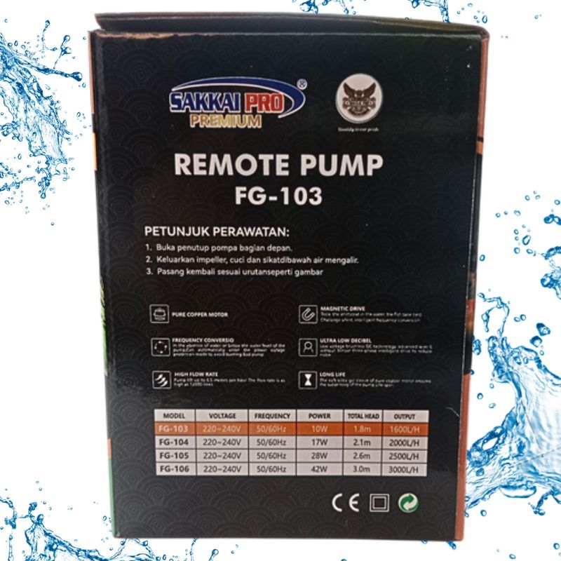SAKKAI PRO FG 103 POMPA REMOTE KOLAM AQUARIUM AQUASCAPE