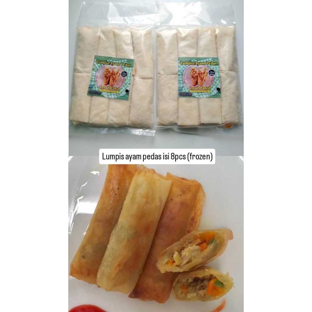 

Lumpia ayam pedas isi 8pcs ekonomis (frozen)