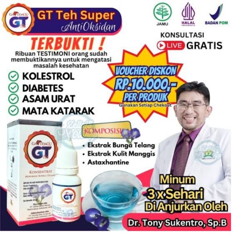 

GT Teh biru bunga Telang Asli