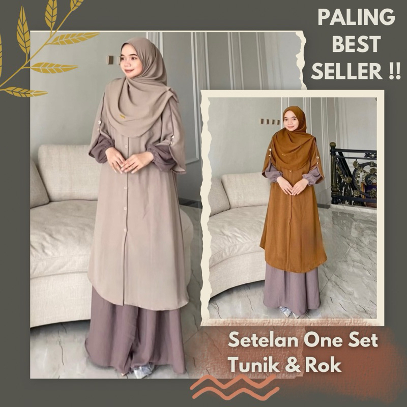 One Set Rok Tunik Polos SUMYSA