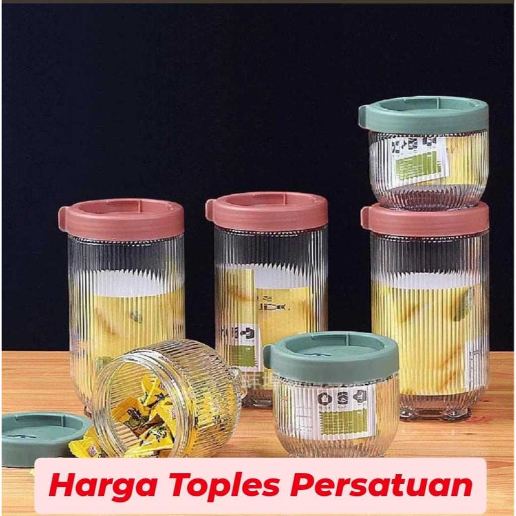 Toples Set Kaca Satuan Tempat Penyimpanan Kue Kering Aesthetic