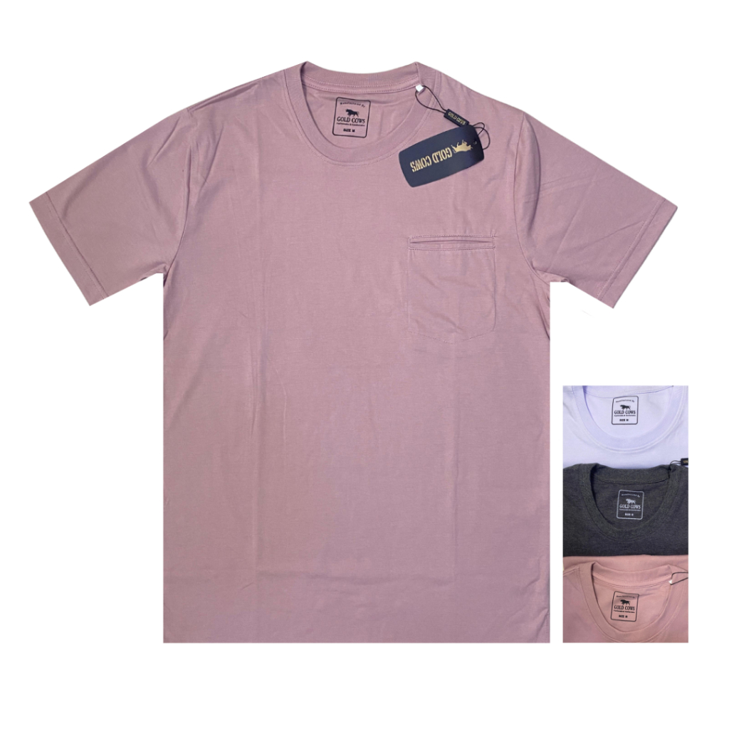 Gold Cows Kaos Polos Kantong Premium