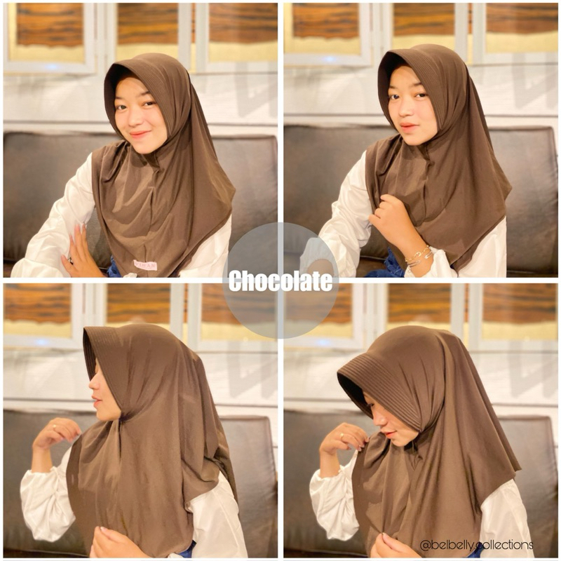 Kerudung Bergo Instan Jersey Muslim jilbab Panjang