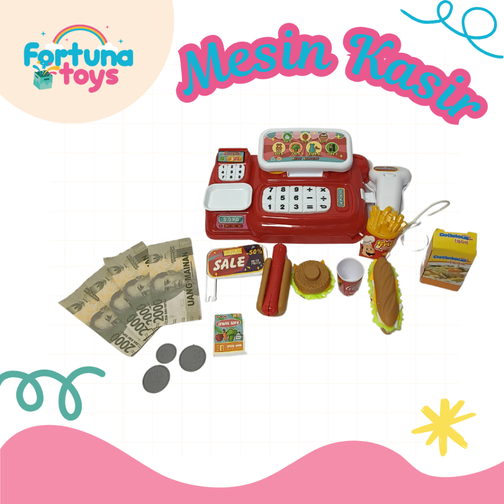 Fortuna Toys | Mainan Anak Mesin Kasir Mini/Mini Cashier/Mesin Kasir Set Minimarket Supermarket