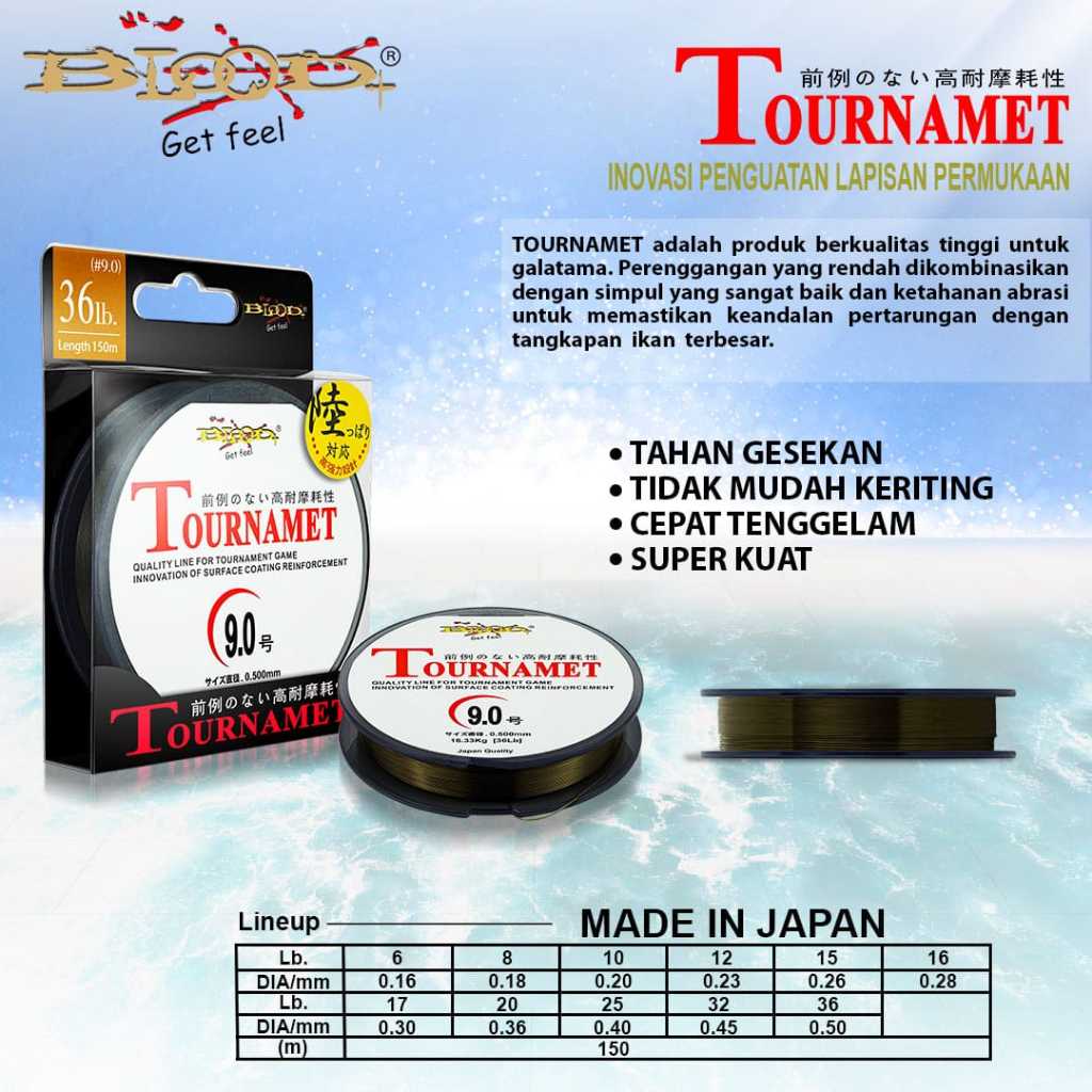 SENAR PANCING BLOOD TOURNAMENT FISHING LINE JAPAN 150 M
