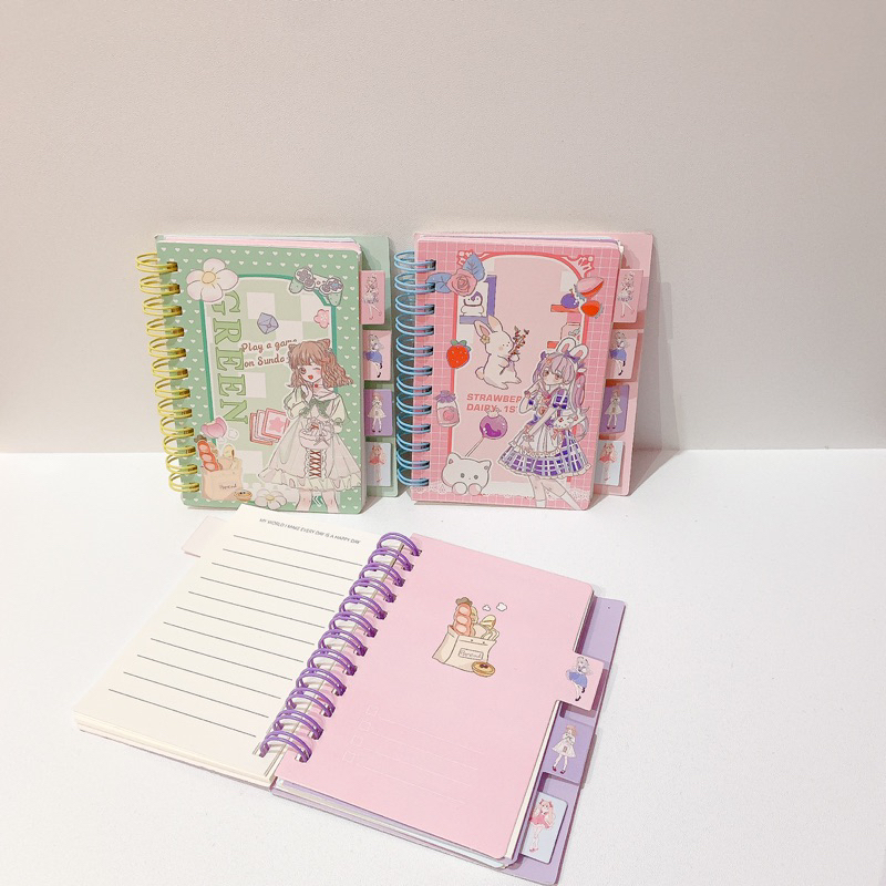 

NOTES/NOTE BOOK RING DIARY AESTHETIC BUKU CATATAN/BINDER BOOK/NOTES A7