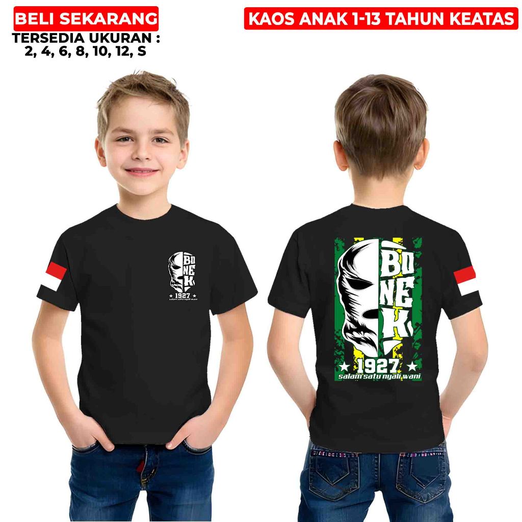 BAJU ANAK - KAOS BONEX PERSEBAYA - TSHIRT DISTRO BOLA UNTUK ANAK COWOK TERBARU - BISA COD