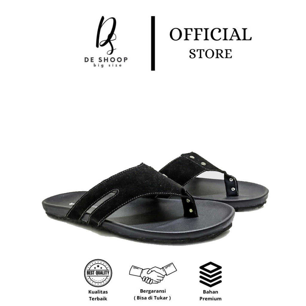 De Shoop - Sandal Pria Slider Ukuran Big Size | No 43 44 45 46 47 48 | Sandal Casual Slider Berkuali