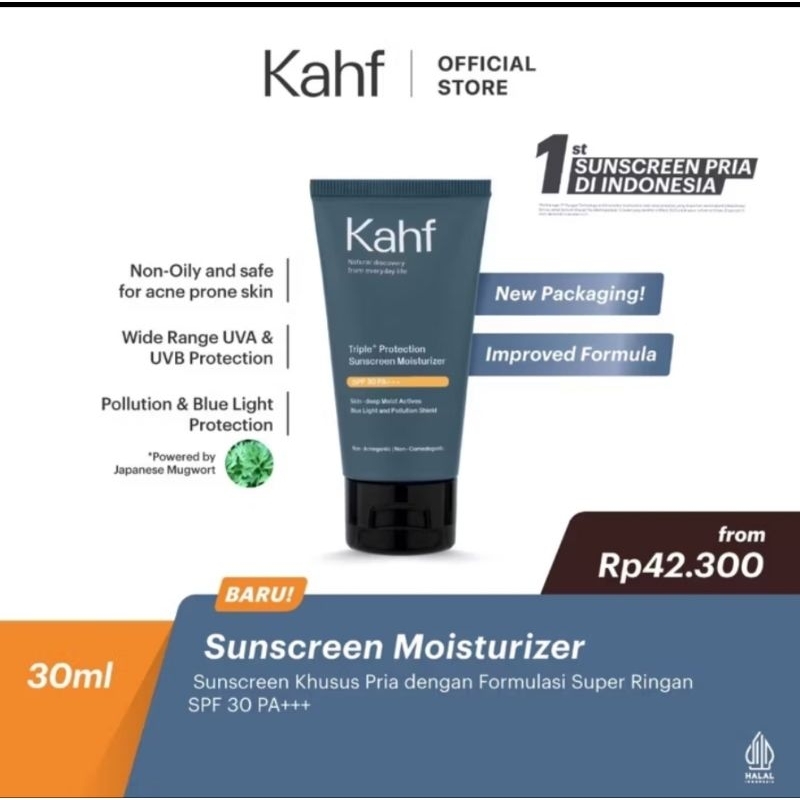 Kahf Sunscreen Men SPF 30 PA+++ Sunscreen Moisturizer Pria
