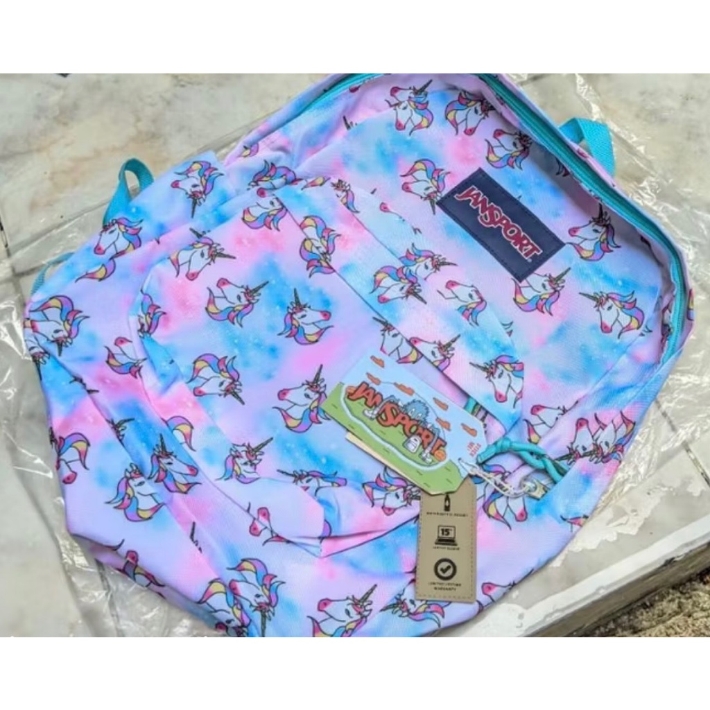 TAS RANSEL WANITA JS JANSPORT SPORT BAGS UNICORN MOTIF BACKPACK